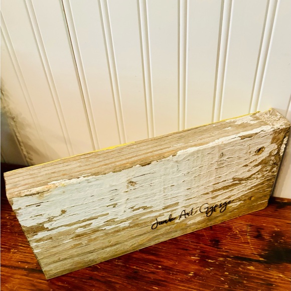 Adorable rustic yellow polka dot wooden Our Nest Sign - Picture 3 of 7